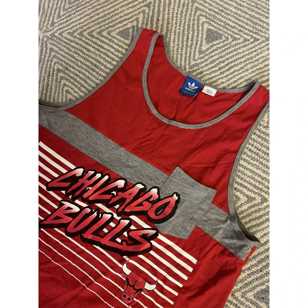 Adidas‎ Vintage Chicago Bulls Pocket Tank Top - Red/Gray/White - Large